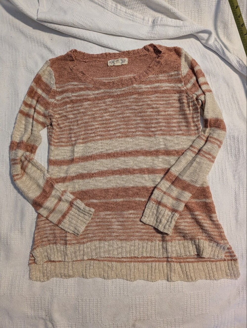 Pink Rose Striped Cozy Knit Sweater
